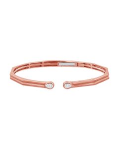 0.42CT PEAR SHAPE DIAMOND BEZEL SET CUFF BANGLE