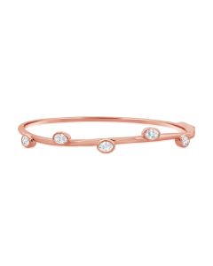 1.25CT OVAL SHAPE DIAMOND BEZEL BANGLE