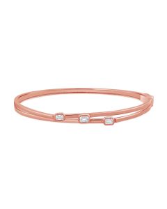 0.52CT EMERALD SHAPE DIAMOND BEZEL SET BANGLE