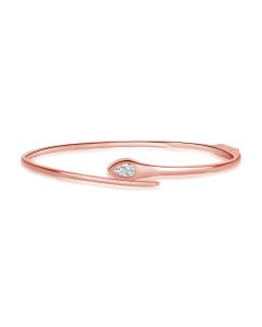 0.28CT PEAR SHAPE DIAMOND SOLITAIRE BEZEL SET BANGLE