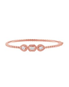 0.57CT EMERALD SHAPE AND PEAR SHAPE DIAMOND BANGLE