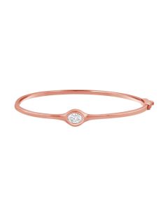 0.52CT OVAL SHAPE DIAMOND BEZEL SET SOLITAIRE BANGLE