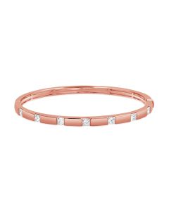 1.43CT PRINCESS SHAPE DIAMOND BEZEL SET BANGLE