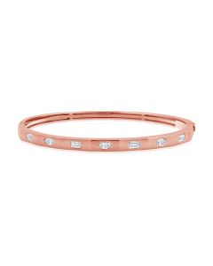 0.32CT EMERALD SHAPE AND MARQUISE SHAPE DIAMOND BANGLE