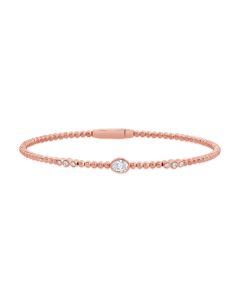 0.27CT OVAL SHAPE AND ROUND DIAMOND BEZEL BANGLE