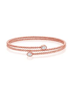 0.40CT OVAL SHAPE DIAMOND BEZEL SET BALL CUFF BANGLE