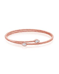 0.40CT PEAR SHAPE DIAMOND BEZEL SET BALL CUFF BANGLE