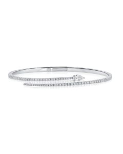 0.92CT PEAR SHAPE AND ROUND DIAMOND CUFF BRACELET