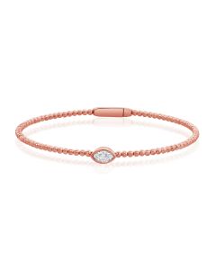 0.33CT MARQUISE SHAPE DIAMOND SOLITAIRE BEZEL SET BALL BANGLE