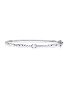 .91CT OVAL AND ROUND SHAPE DIAMOND BANGLE