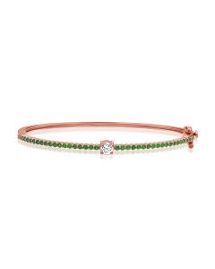 .80CT EMERALD ,ROUND AND EMERALD SHAPE DIAMOND BANGLE