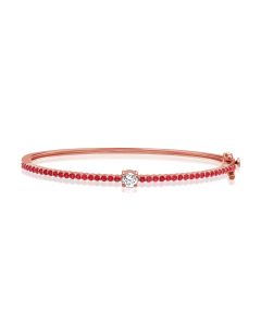 .93CT RUBY ,ROUND AND EMERALD SHAPE DIAMOND BANGLE