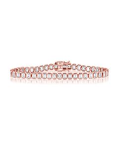 9.28CT EMERALD SHAPE DIAMOND BEZEL SET TENNIS BRACELET