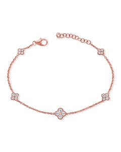 0.62CT DIAMOND CLOVER CHAIN BRACELET