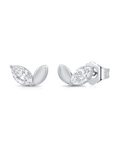 0.29T MARQUISE SHAPE DIAMOND LEAF STUD EARRINGS