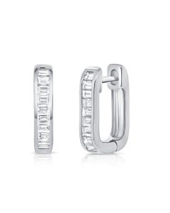 0.55CT BAGUETTE DIAMOND CHANNEL SET HUGGIE EARRINGS