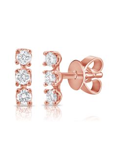 .22CT DIAMOND BAR STUD EARRINGS