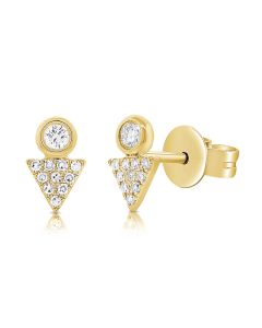 .26CT DIAMOND TRIANGLE STUD EARRINGS