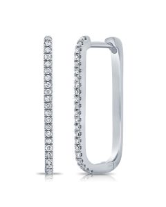 .14CT DIAMOND RECTANGLE HOOP EARRINGS