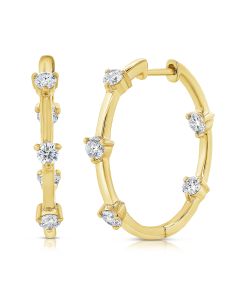 .90CT DIAMOND HOOP EARRINGS