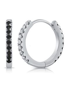 .38CT BLACK DIAMOND HUGGIE EARRINGS