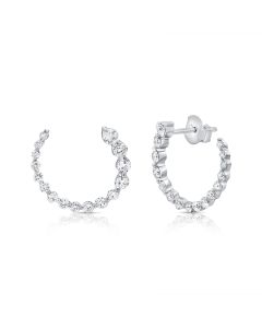 0.80CT DIAMOND FRONT FACING HOOP EARRINGS