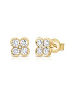 0.67CT DIAMOND CLOVER STUD EARRINGS