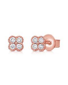 .16CT DIAMOND CLOVER STUD EARRINGS