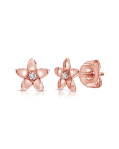 .03CT DIAMOND FLOWER STUD EARRINGS