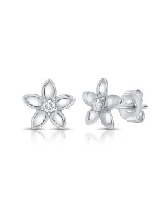 .07CT DIAMOND FLOWER STUD EARRINGS
