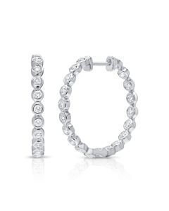 .78CT DIAMOND BEZEL SET HOOP EARRINGS