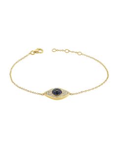 .31CT SAPPHIRE AND DIAMOND EVIL EYE CHAIN BRACELET