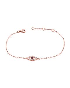 .23CT SAPPHIRE AND DIAMOND EVIL EYE CHAIN BRACELET