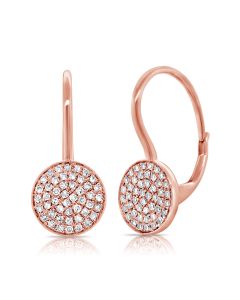 .25CT DIAMOND PAVE DISC LEVERBACK EARRINGS