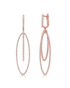 .94CT DIAMOND OVAL DROP EARRINGS