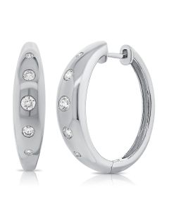 .31CT DIAMOND BEZEL HUGGIE EARRINGS