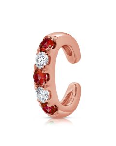 .40CT RUBY AND DIAMOND CUFF EARRINGS