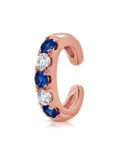 .37CT SAPPHIRE AND DIAMOND CUFF EARRINGS