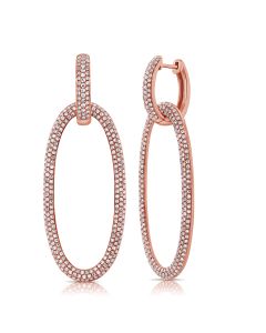1.63CT DIAMOND OVAL DANGLE EARRING