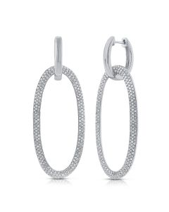 1.32CT DIAMOND OVAL DANGLE EARRING