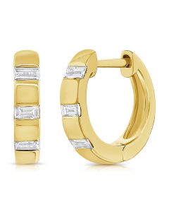 .20CT BAGUETTES DIAMOND HUGGIE EARRINGS