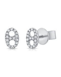.09CT DIAMOND MARINER LINK STUD EARRINGS