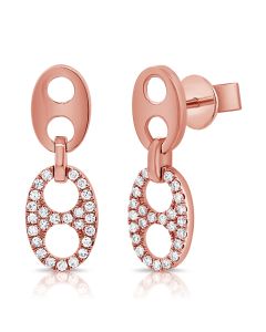 .25CT DIAMOND MARINER LINK DROP EARRINGS