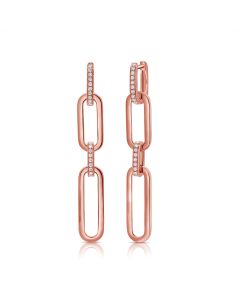 .30CT DIAMOND PAPERCLIP LINK DROP EARRINGS