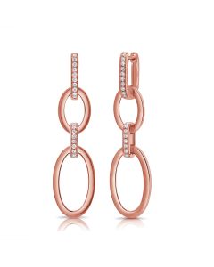 .29CT DIAMOND OVAL LINK DROP EARRINGS