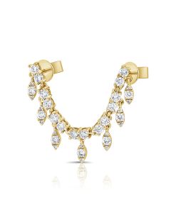 .70CT DIAMOND STUD WITH CHAIN EARRINGS