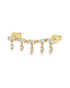 .51CT DIAMOND STUD WITH CHAIN EARRINGS