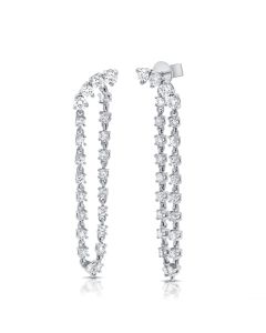 1.36CT DIAMOND STUD WITH CHAIN EARRINGS