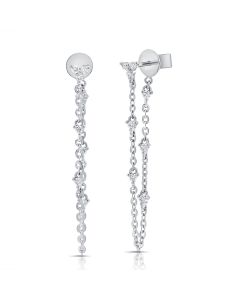 .19CT DIAMOND STUD WITH CHAIN EARRINGS