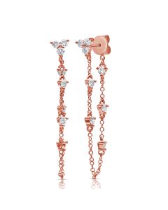 .49CT DIAMOND STUD WITH CHAIN EARRINGS